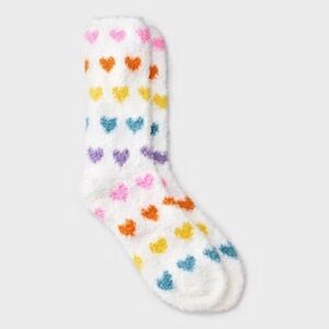 NWT Rainbow Hearts Cozy Crew Socks